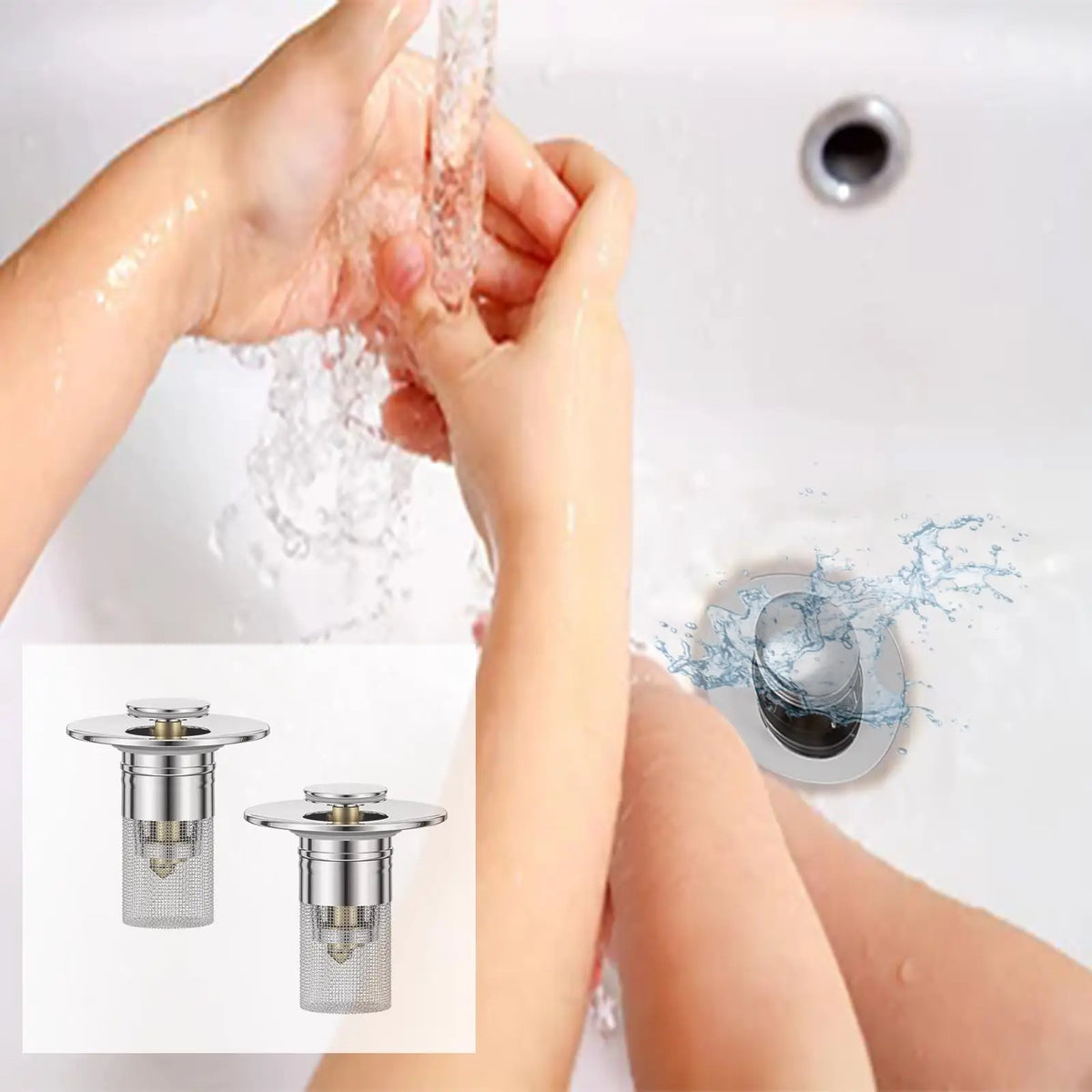 Bathroom Sink Drain Strainer - Pop-Up Filter Removable