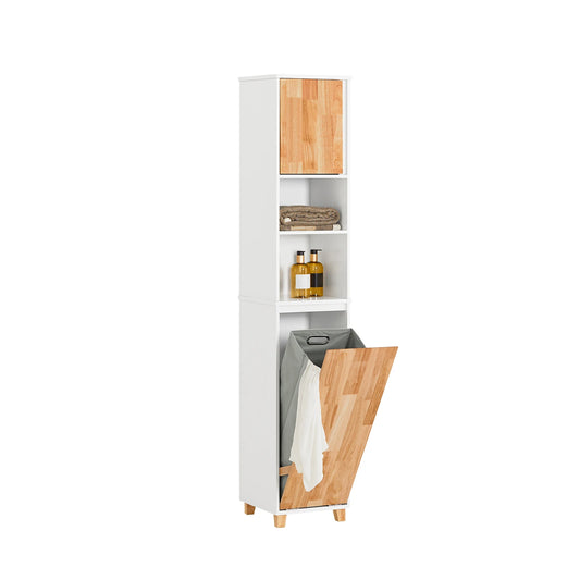 Sobuy Bzr74-W Bathroom High Wardrobe Fold-Out Laundry Bag
