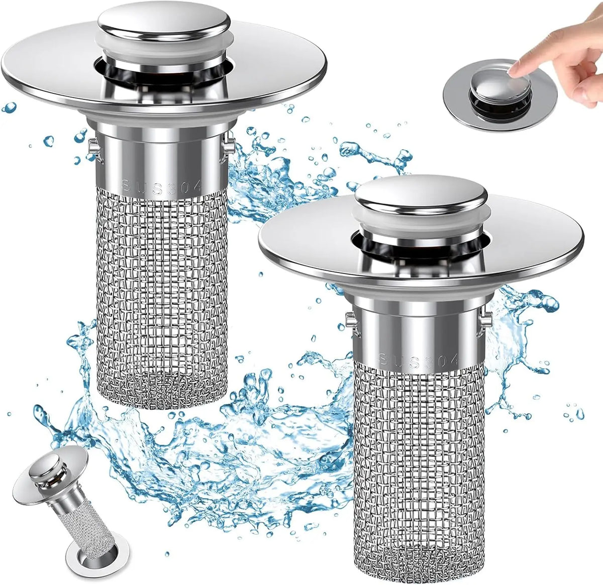Bathroom Sink Drain Strainer - Pop-Up Filter Removable