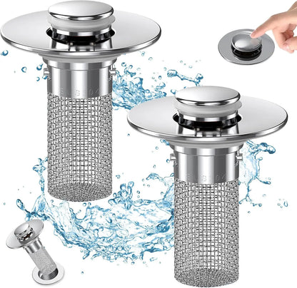 Bathroom Sink Drain Strainer - Pop-Up Filter Removable