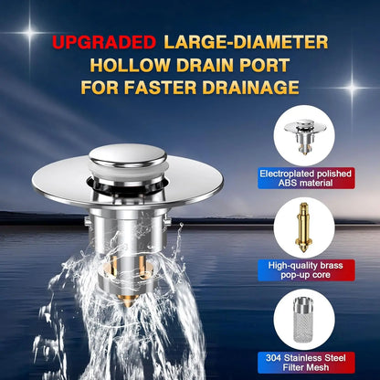 Bathroom Sink Drain Strainer - Pop-Up Filter Removable
