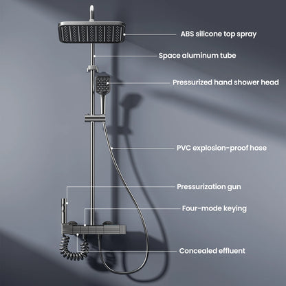 Smart Digital Display Shower Faucet Piano Style Rainlfall