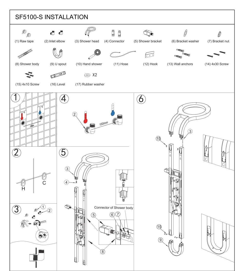 Bathroom Light Shower Faucet Panel Led Digital Display