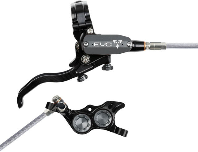 Hope EVO TR4 Disc Brake/Lever Right Post 4-Piston Braided Black/Smoke 1