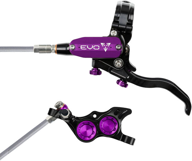 Hope EVO TR4 Disc Brake/Lever Left Post 4-Piston Braided Black/Purple 1