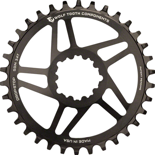 Wolf Tooth Direct Mount Chainring 28T SRAM DM Drop-Stop A 3-Bolt Crank 6mm Black 1
