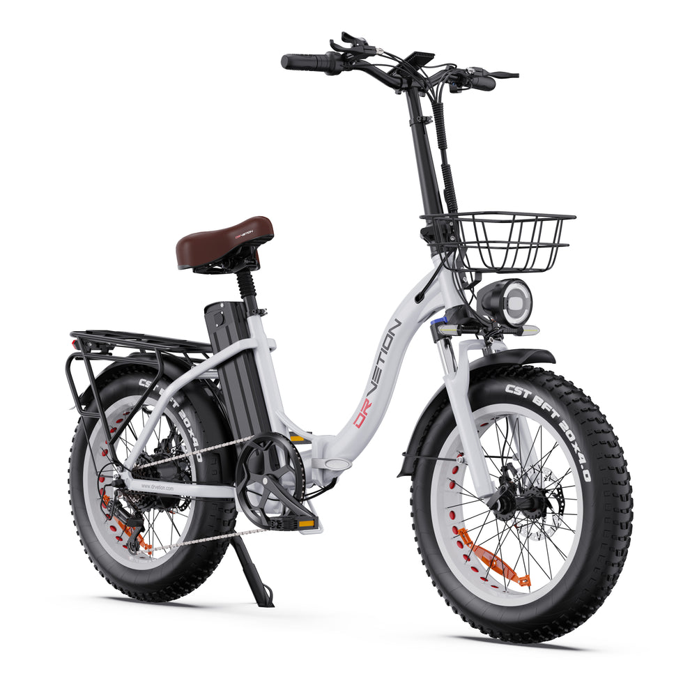 DRVETION CT20 20" Fat Tires Folding Electric Bike 750W Motor 48V 10Ah/15Ah/20Ah Battery
