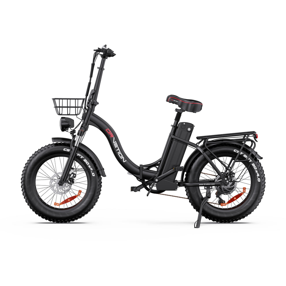 DRVETION CT20 20" Fat Tires Folding Electric Bike 750W Motor 48V 10Ah/15Ah/20Ah Battery