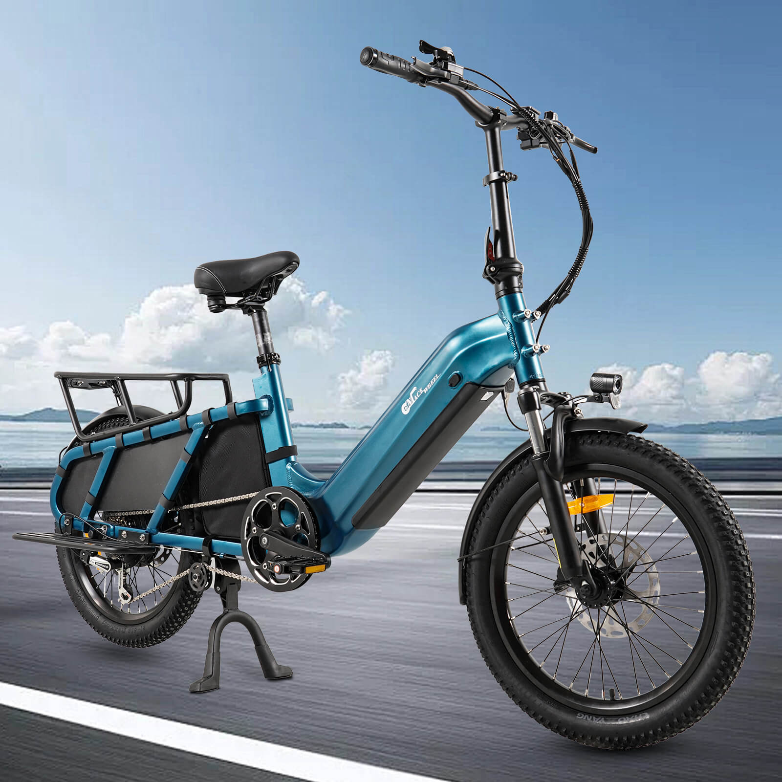CMACEWHEEL HQ20 20Ah Torque Sensor Samsung Battery Hydraulic Brakes Ebike 2 in 1 Family E-Cargo Bike 400lbs Capacity