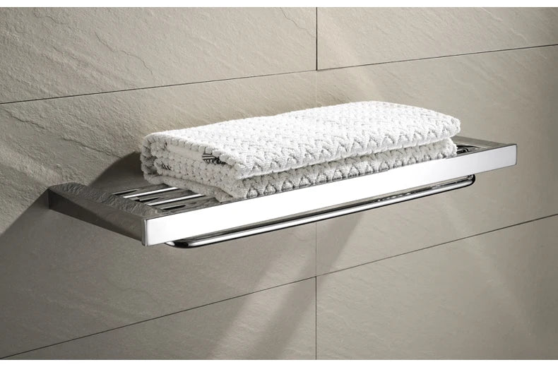 Stainless Steel Bathroom Wall Shelf Towel Bar Rack