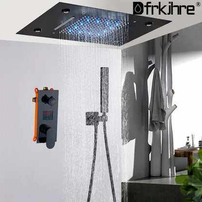 Ceiling Led Rainfal Shower Head Smart Remote Control