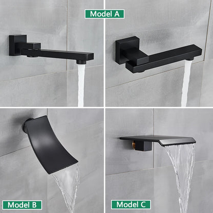 Black Shower Faucets Wall Mounted Rainfall Shower System