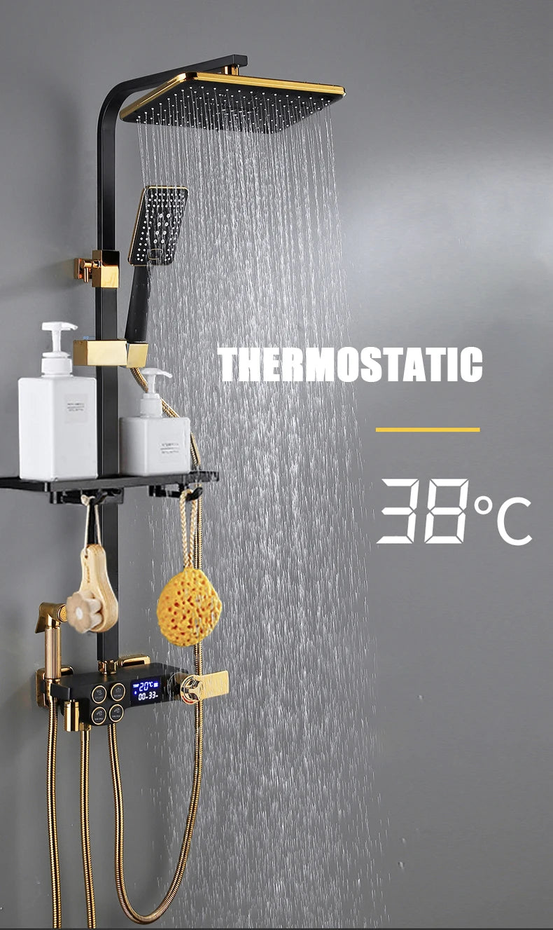 Cold Shower System Bathroom Led Digital Shower Wall