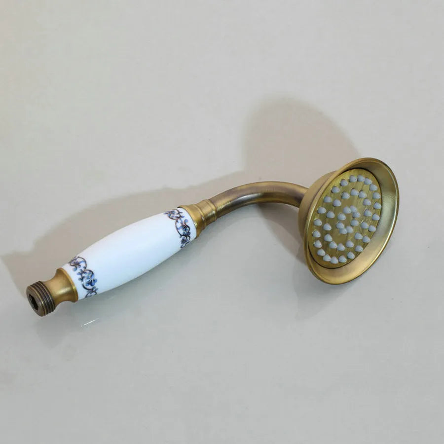Antique Brass Bathroom Hand Shower Head Inch Round