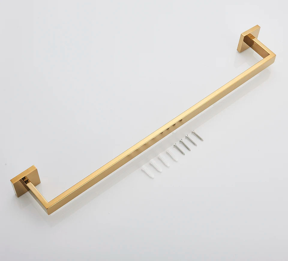 Bathroom Hardware Gold Bathrobe Hook Towel Rail Bar