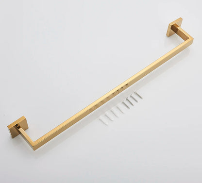 Bathroom Hardware Gold Bathrobe Hook Towel Rail Bar