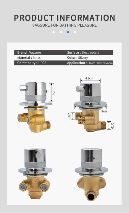 Way Output Thermostatic Brass Shower Faucets Wall Mounted