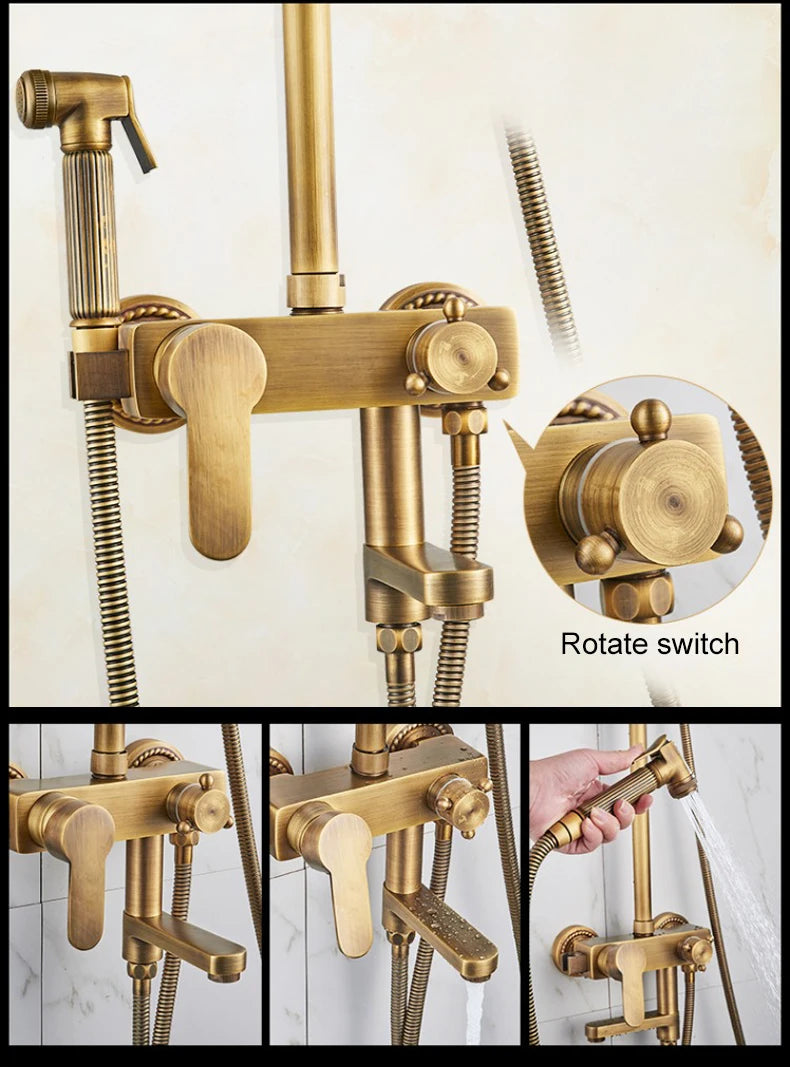 Rain Shower Bidet Spray Faucet Antique Bronze Finished