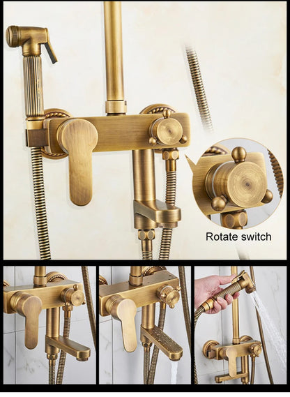 Rain Shower Bidet Spray Faucet Antique Bronze Finished