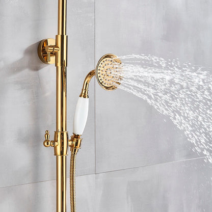 Gold Shower Faucet Bath Shower Mixer Tap Rainfall