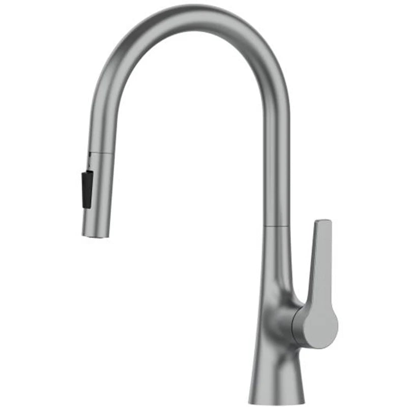 Bagnolux Titanium Black Brushed Deck Mounted Faucet Two