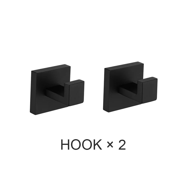 Matte Black Bathroom Hardware 304 Stainless Steel Towel