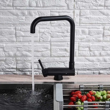 Brushed Gold Sink Faucet 360 Rotation Folding Faucet