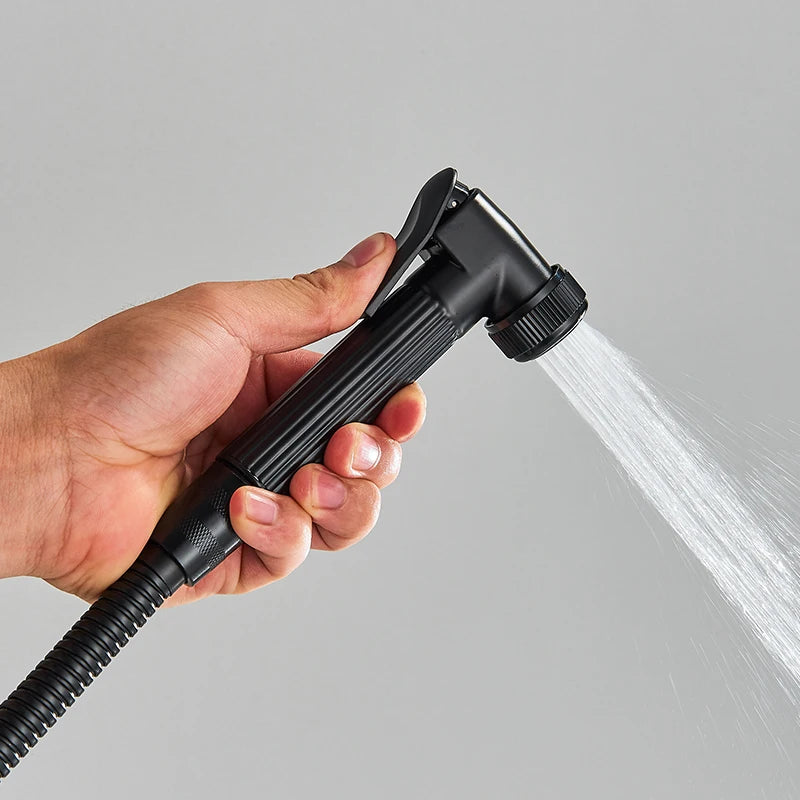 Matte Black Functions Display Screen Shower Faucet Bathroom