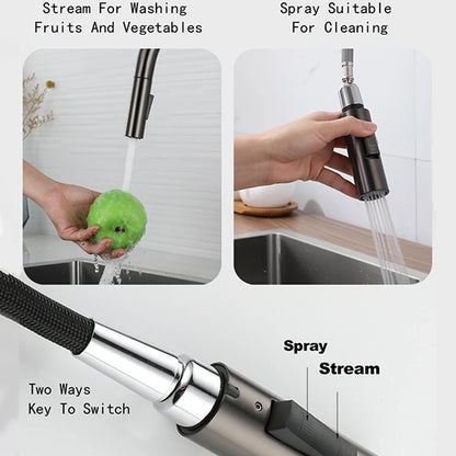 Deck Mounted Faucet Pull Out Mixer Tap Bagnolux