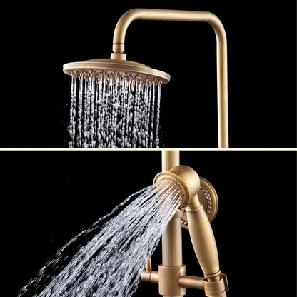 Wall Mounted Mixer Valve Rainfall Antique Brass Shower