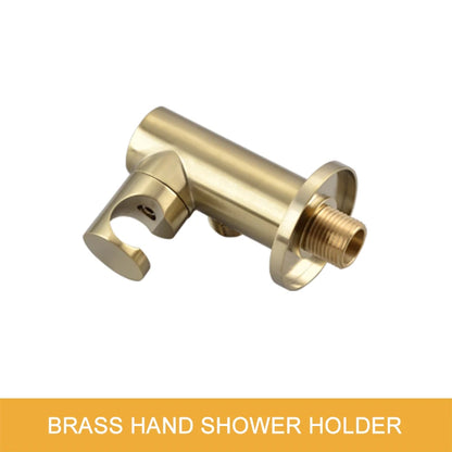Brass Round Handheld Shower Head Brushed Gold Finish