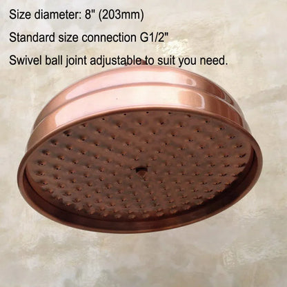 Antique Red Copper Brass Bathroom Rain Shower Head