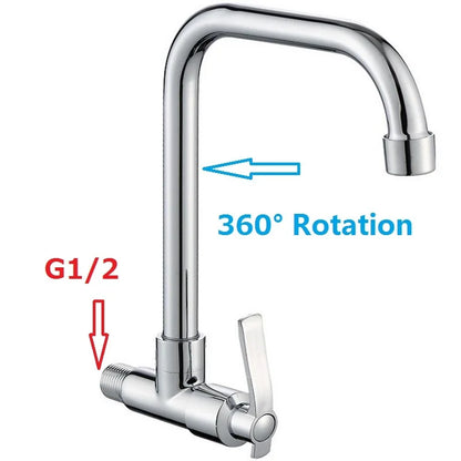 Wall Mount Cold Tap 360 Rotating Swivel Hole