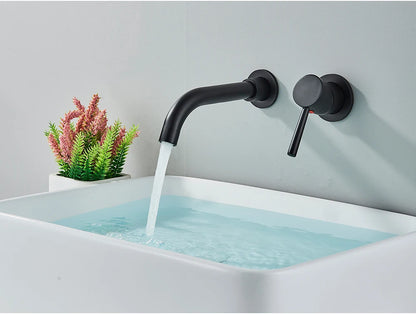 Matte Black Basin Faucet Brass White Bathroom Sink