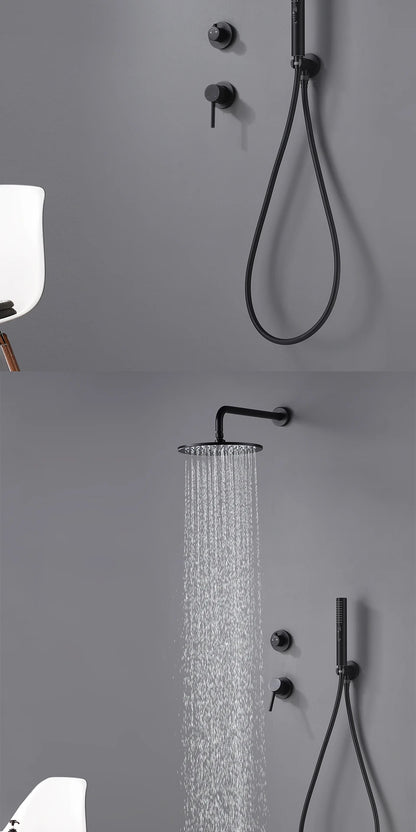 Bathroom Faucet Black Brass Built Installation Rain Shower