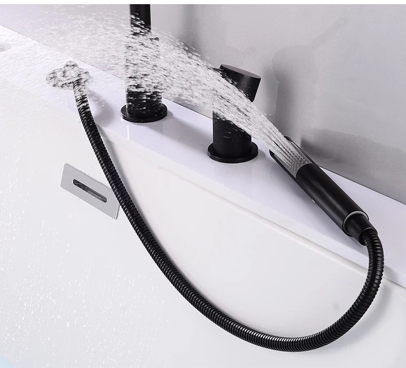 Ellen Bathtub Faucets Holes Black Cold Bath Shower
