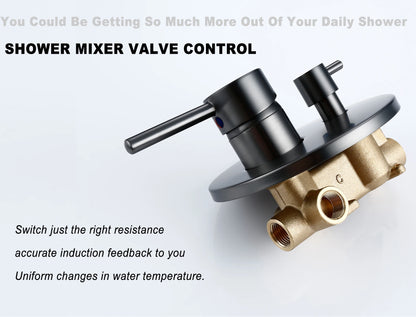Black Bathroom Shower Faucet Wall Mount Rainfall Shower