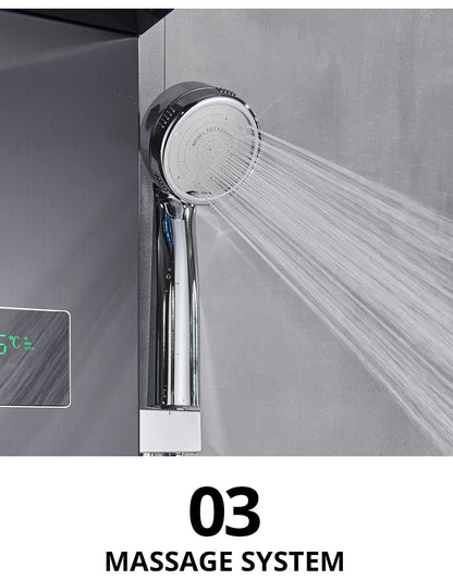 Luxury Black/Brushed Bathroom Shower Faucet Led Rainfall Shower