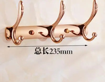 Wall Mounted Gold/Chrome/Rose Gold Clothes Hat Hook Row