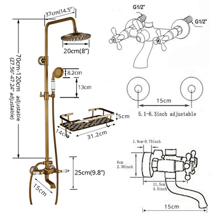 Poiqihy Antique Shower Wall Bathroom Bath Shower Faucet