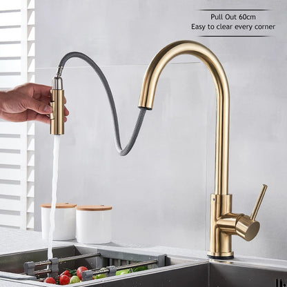 Pull Out Touch Sensor Faucet 360 Rotation Smart