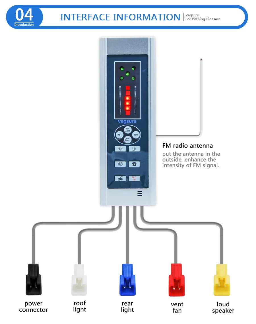 Ce Fm Radio Shower Controller Kit Shower Room