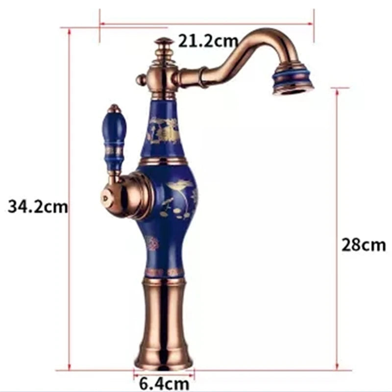 Arrivals Top-Grade Brass Jade Basin Sink Faucet Deck