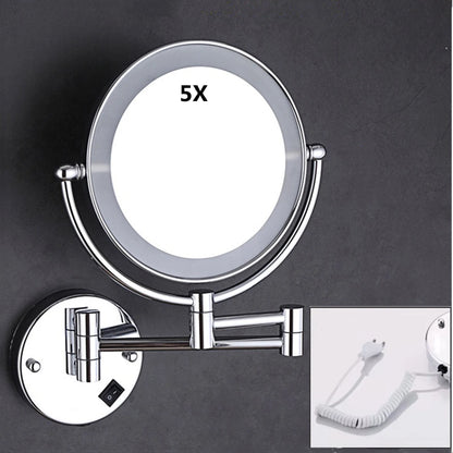 Silver Brass Dual Side Led Light Bathroom Mirror