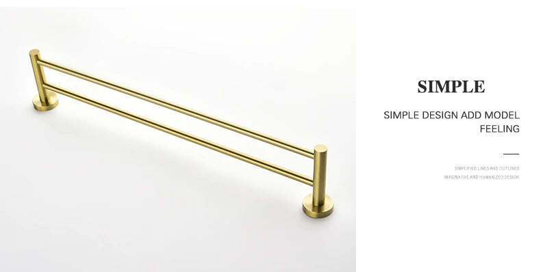 Vibrant Moderne Brushed Gold Towel Racks Fashion Gold
