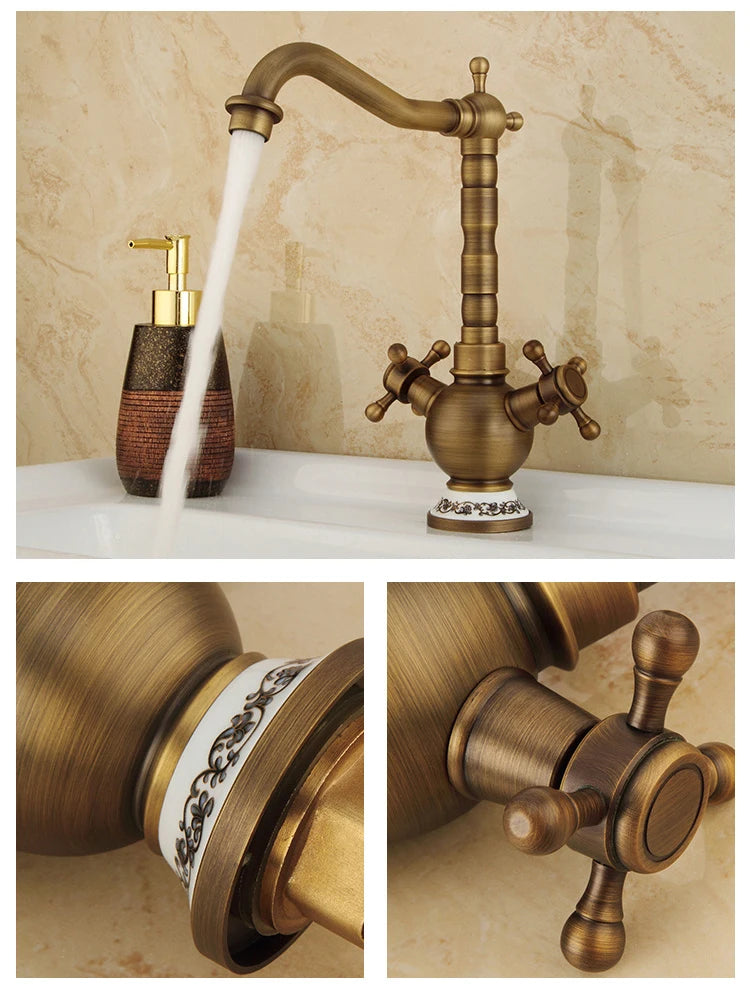 Antique Retro Faucet Basin Mixer Bathroom Cold Water