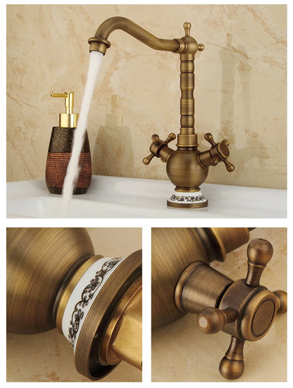 Antique Retro Faucet Basin Mixer Bathroom Cold Water