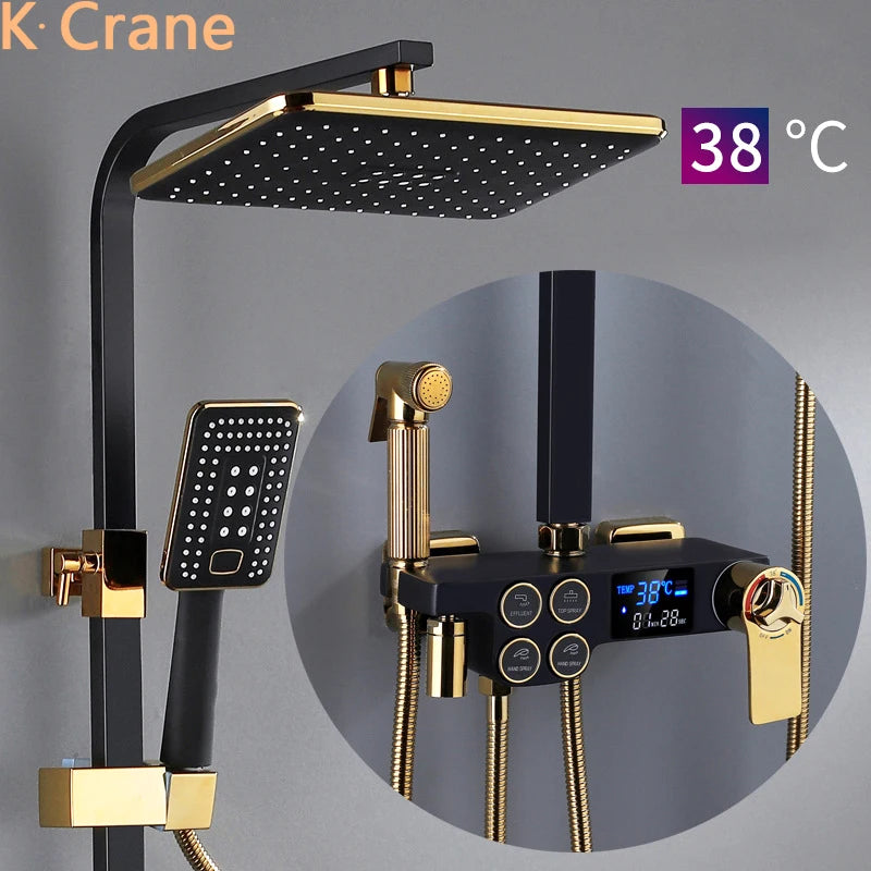 Cold Shower System Bathroom Led Digital Shower Wall