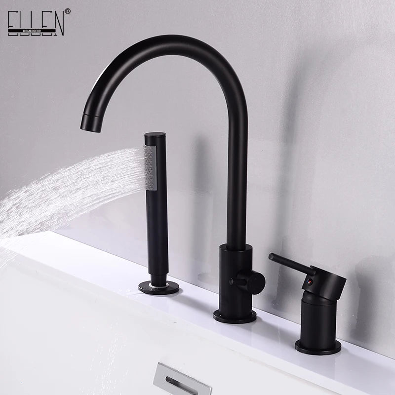 Ellen Bathtub Faucets Holes Black Cold Bath Shower