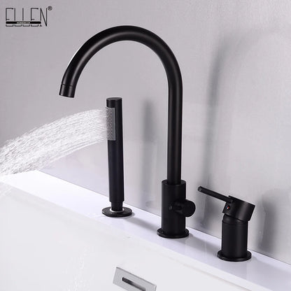 Ellen Bathtub Faucets Holes Black Cold Bath Shower
